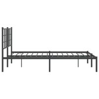 Bedframe met hoofdbord metaal zwart 140x200 cm - thumbnail