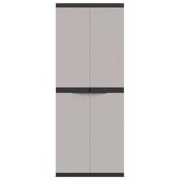 Tuinkast 65x37x165 cm polypropeen grijs en zwart - thumbnail