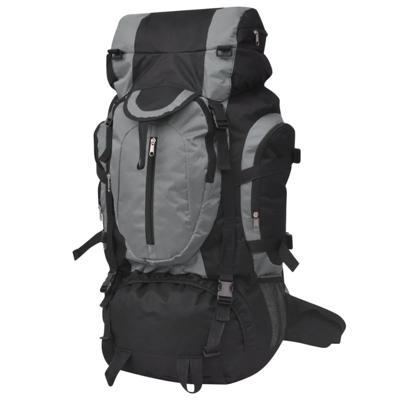 VidaXL Rugzak hiking xxl 75 l zwart en grijs VidaXL Rugzak hiking xxl 75 l zwart en grijs
