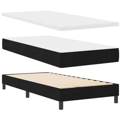 Boxspringbed met matras en LED stof zwart 100x200 cm