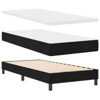 Boxspring bed met hoofdeinde Zwart 100 x 200 cm Stof en Foam - thumbnail
