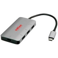 ROLINE USB 3.2 Gen 1 Hub, 3-voudig, Type C aansluitkabel (PD+Data) - thumbnail