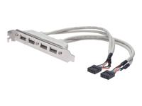 Digitus AK-300304-002-E 4 x USB A 2 x IDC (10-pin) Beige kabeladapter/verloopstukje - thumbnail