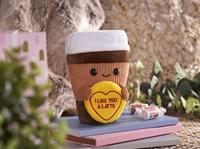 Love Hearts Koffiebeker knuffel - I like you a latte - 18 cm - thumbnail