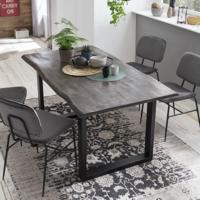 Artistiq Boomstam Eettafel 'Blimie' Mangohout, 160 x 85cm, kleur Grijs - thumbnail