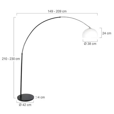 Steinhauer Vloerlamp Sparkled light 9831 zwart kap kunststof wit