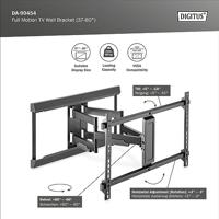 Digitus DA-90454 TV-beugel Variabele afstand tot de muur 114,3 cm (45) - 177,8 cm (70) Uittrekbaar, Kantelbaar, Kantelbaar en roteerbaar - thumbnail