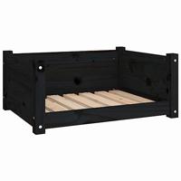 Hondenmand 65,5x50,5x28 cm massief grenenhout zwart - thumbnail