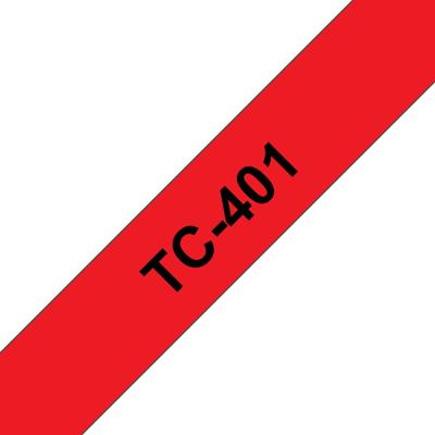 Brother TC-401 Labeltape Kunststof Tapekleur: Rood Tekstkleur: Zwart 12 mm 7.7 m