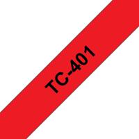 Brother TC-401 Labeltape Kunststof Tapekleur: Rood Tekstkleur: Zwart 12 mm 7.7 m - thumbnail