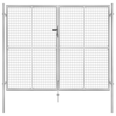 Poort 306x250 cm gegalvaniseerd staal zilverkleurig