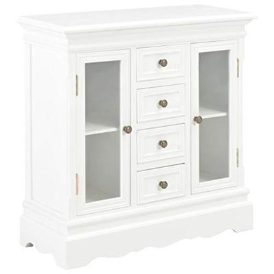 Dressoir 70x28x70 cm massief grenenhout wit