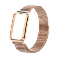 Milanese loop bandje met case - Champagne goud - Xiaomi Smart Band 7 Pro - thumbnail