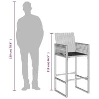 Tuinbarkrukken 2 st poly rattan bruin - thumbnail