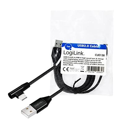LogiLink CU0138 USB-kabel 1 m 2.0 USB A USB C Zwart LogiLink CU0138 USB-kabel 1 m 2.0 USB A USB C Zwart