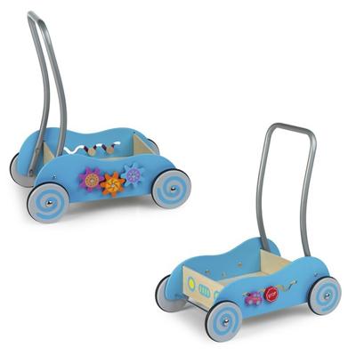 Simply For Kids houten duwwagen blauw