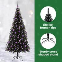 VidaXL Kerstboom met 300 led met standaard zwart 210 cm pvc - thumbnail