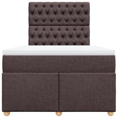 Boxspring met matras stof donkerbruin 120x200 cm