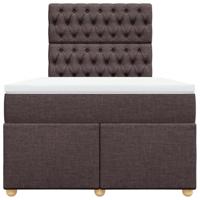 Boxspring met matras stof donkerbruin 120x200 cm - thumbnail
