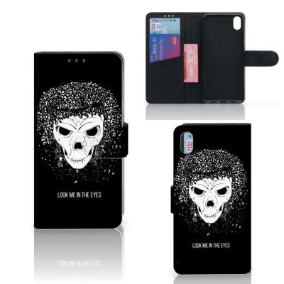 Telefoonhoesje met Naam Xiaomi Redmi 7A Skull Hair Telefoonhoesje met Naam Xiaomi Redmi 7A Skull Hair