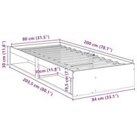 Slaapbank zonder matras 80x200 cm massief grenenhout wit - thumbnail