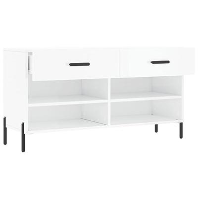 VidaXL Schoenenbank 102x35x55 cm bewerkt hout hoogglans wit