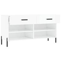 VidaXL Schoenenbank 102x35x55 cm bewerkt hout hoogglans wit - thumbnail