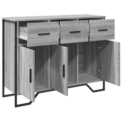 Dressoir 97x32,5x74,5 cm bewerkt hout grijs sonoma eikenkleur