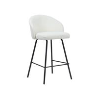 Barkruk Riley Wit Bouclé - Set van 2 - thumbnail