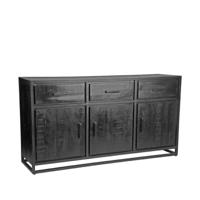 LABEL51 Dressoir 'Chili' Zwart Mangohout, 170cm - thumbnail