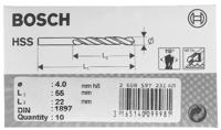 Bosch Accessories 2608597229 HSS Metaal-spiraalboor 3.8 mm Gezamenlijke lengte 55 mm Rollenwals DIN 1897 Cilinderschacht 10 stuk(s) - thumbnail