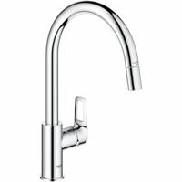 Grohe QuickFix Start Loop keukenmengkraan met uittrekbare handdouche rond chroom - thumbnail