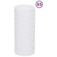 VidaXL Balkonschermen 5 st 255x19 cm poly rattan wit - thumbnail