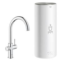 Grohe Red 3-in-1 kokendwaterkraan met C-uitloop en combi boiler chroom - thumbnail