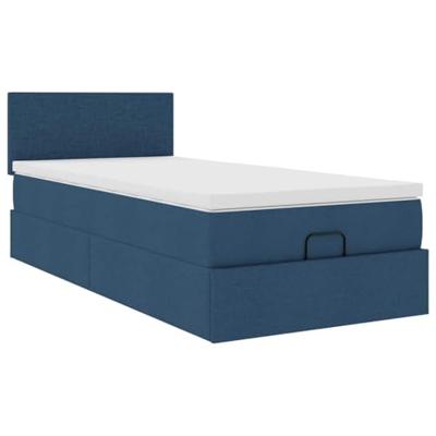 Ottoman bed met matras 90x190cm stof blauw