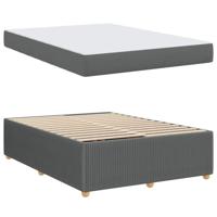 Bedframe met matras Donkergrijs 140 x 200 cm Stof - thumbnail
