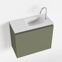 MONDIAZ OLAN 60cm toiletmeubel army. LEX wastafel talc rechts 1 kraangat - thumbnail