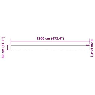 VidaXL Kantgordijn met gordijnen bloemen wit 80 x 1200 cm polyester