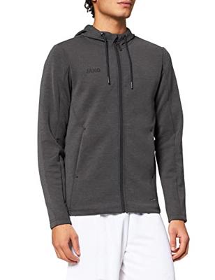 JAKO 6829 Jas Met Kap Premium Basics - Antraciet Gemeleerd - XL