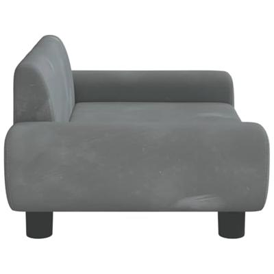 VidaXL Hondenmand 70x45x33 cm fluweel donkergrijs