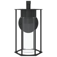 VidaXL Buitenwandlampen 2 st roestvrij staal zwart - thumbnail