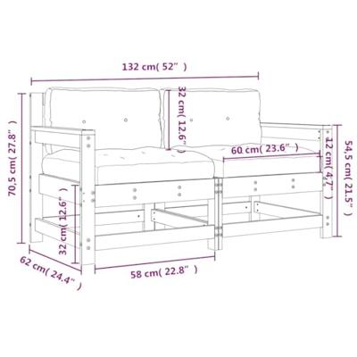 Tuinstoelen 2 st met kussens massief douglashout Tuinstoelen 2 st met kussens massief douglashout