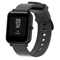 Siliconen glanzende sport polsband voor Huami Amazfit bip Lite versie 20mm (zwart) - thumbnail