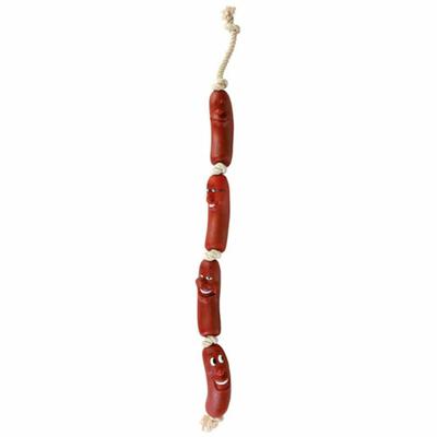 Hondenspeelgoed Trixie Sausages on a Rope 75 cm Bruin Lijmen Worsten - thumbnail