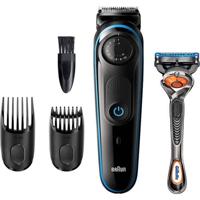 Braun BeardTrimmer BT3240 Baardtrimmer, Trimmer En Haartrimmer Voor Mannen, 39 Lengte-instellingen, Zwart/Blauw - thumbnail