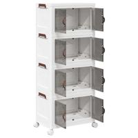 VidaXL Opbergbox stapelbaar met wielen 4-laags 28 l 48x29,5x112,5 cm - thumbnail