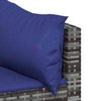 Tuinhoekbanken met kussens 2 st poly rattan grijs - thumbnail