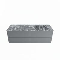 MONDIAZ VICA-DLUX 150cm badmeubel onderkast Plata 4 lades. Inbouw wastafel CLOUD rechts zonder kraangat, kleur Lava. - thumbnail