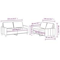 2-delige Loungeset met kussens stof bruin - thumbnail