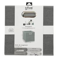 Multi-functionele Kist Five Stof Lichtgrijs (31 x 31 x 31 cm) - thumbnail